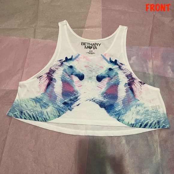 Aeropostale Tops - Aeropostale Bethany Mota Unicorn Crop Tank Top